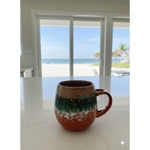 Sand And Sea Speckled Stoneware Mug Layered Glaze Earthy Hues